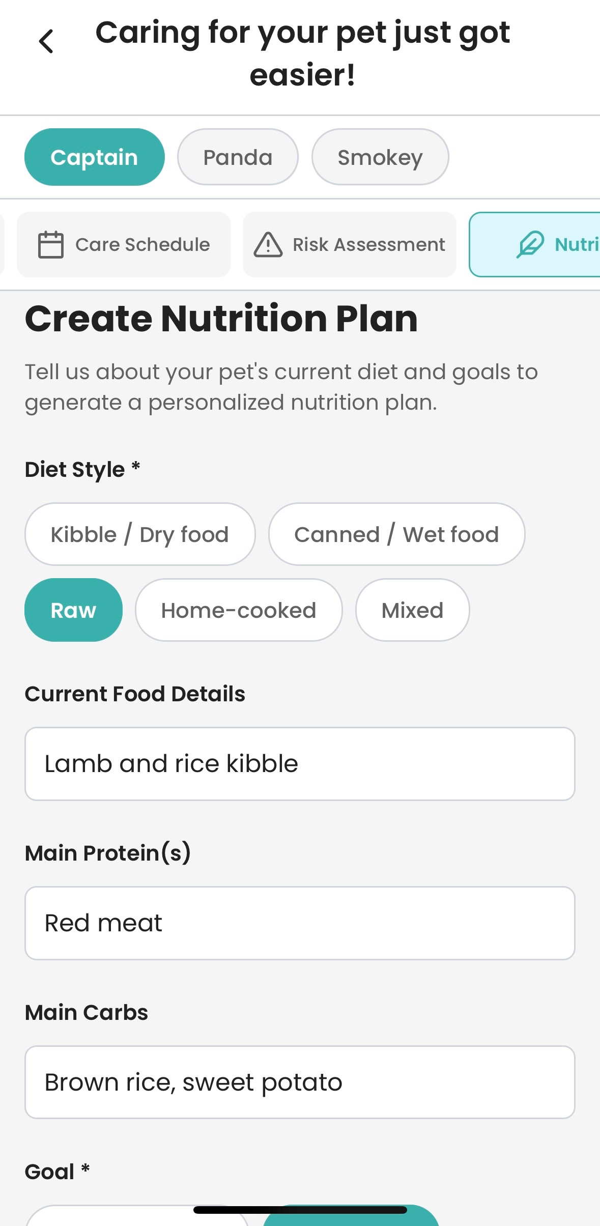 PawMD mobile app interface showing track activity, vaccinations, & their medications features, veterinary clinic integration, and AI-powered tools